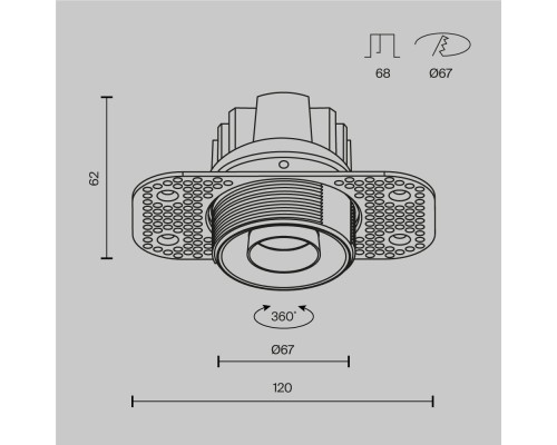 Встраиваемый светильник Technical DL128-10W3K-TRS-B