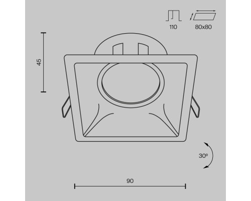 Встраиваемый светильник Technical DL029-2-01W