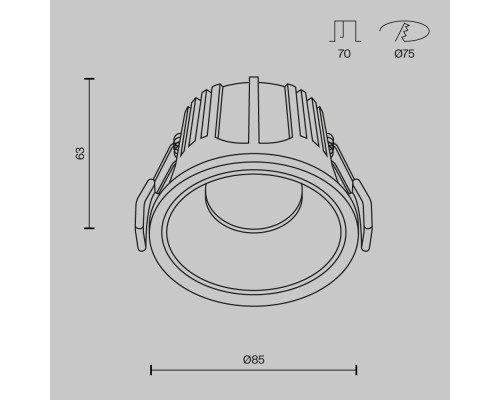 Встраиваемый светильник Technical DL043-01-15W3K-RD-W