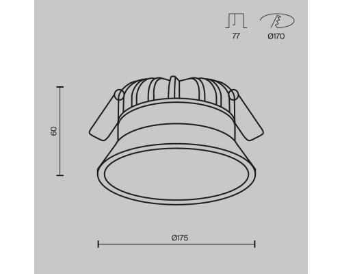 Встраиваемый светильник Technical DL055-24W3-4-6K-B