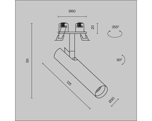 Встраиваемый светильник Technical C141RS-L125-6W3K-W