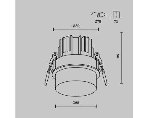 Встраиваемый светильник Technical DL065-12W3K-W