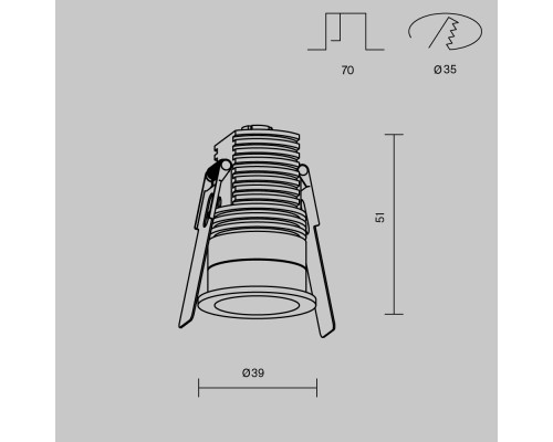Встраиваемый светильник Technical DL059-7W4K-W