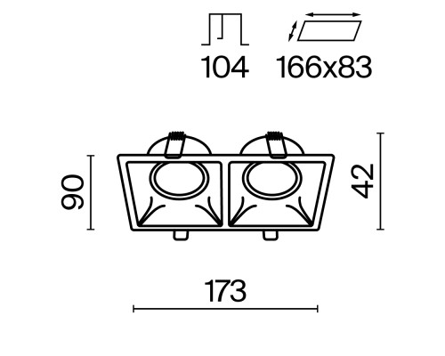 Встраиваемый светильник Technical DL029-2-02B