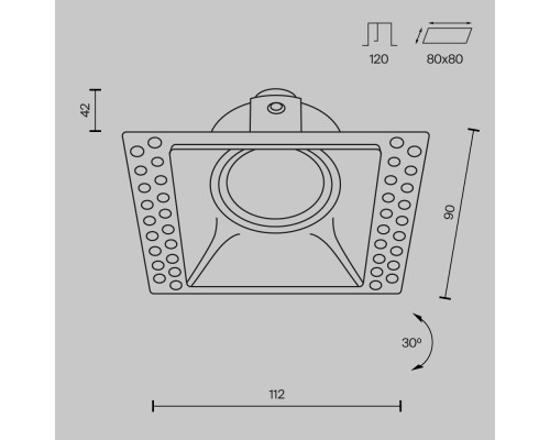 Встраиваемый светильник Technical DL042-01-SQ-B
