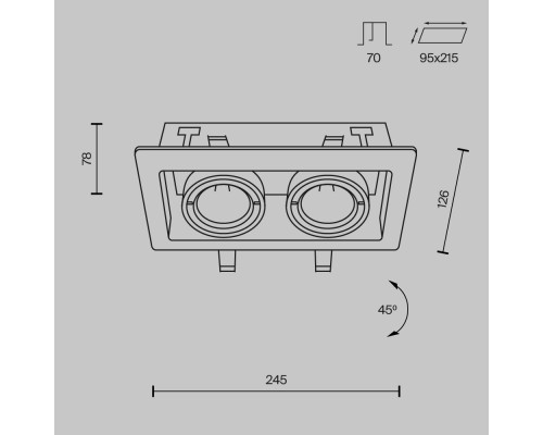 Встраиваемый светильник Technical DL008-2-02-W