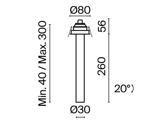 Встраиваемый светильник Technical C140RS-L300-7W3K-B