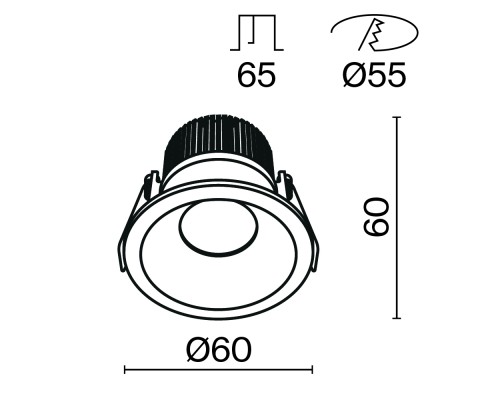 Встраиваемый светильник Technical DL034-01-06W3K-B