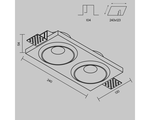 Встраиваемый светильник Technical DL124-GU10-02-TRS-W
