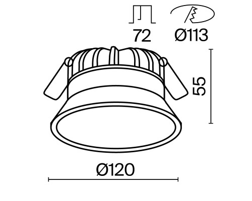 Встраиваемый светильник Technical DL055-12W3-4-6K-W