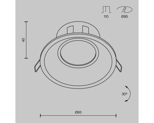Встраиваемый светильник Technical DL028-2-01B
