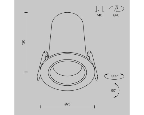 Встраиваемый светильник Technical DL125-L12-3K-B