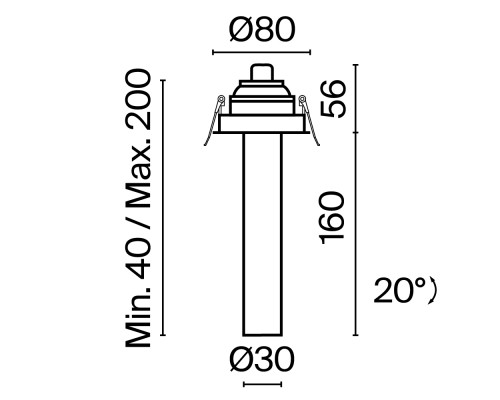 Встраиваемый светильник Technical C140RS-L200-7W3K-B
