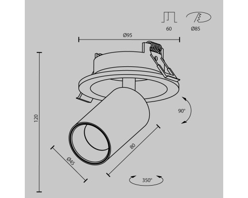 Встраиваемый светильник Technical C071CL-7W3K-WB