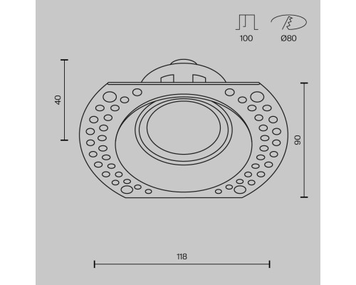 Встраиваемый светильник Technical DL042-01-RD-W