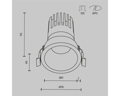 Встраиваемый светильник Technical DL118-15W-4K-W