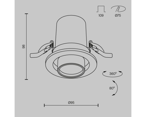 Встраиваемый светильник Technical DL045-01-10W3K-W
