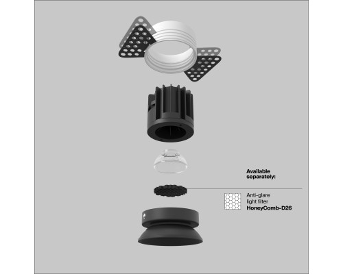 Встраиваемый светильник Technical DL058-7W3K-TRS-B