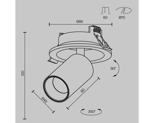 Встраиваемый светильник Technical C071CL-7W4K-WB