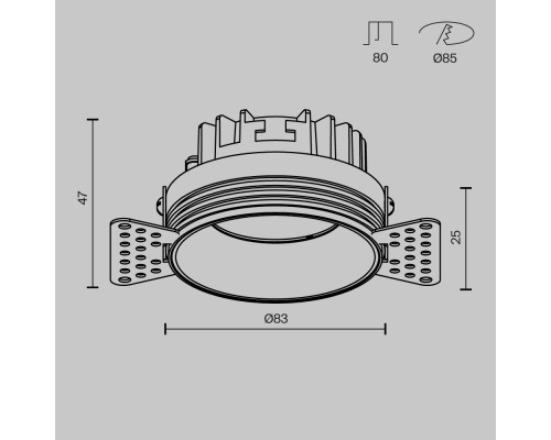 Встраиваемый светильник Technical DL055-8W3-4-6K-TRS-B