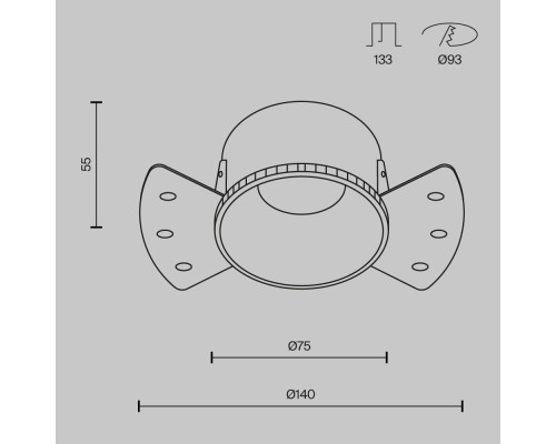 Встраиваемый светильник Technical DL051-01-GU10-RD-WMG