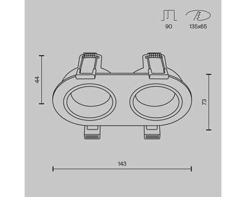 Встраиваемый светильник Technical DL126-02-GU10-W