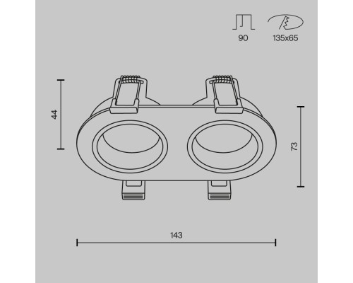 Встраиваемый светильник Technical DL126-02-GU10-B