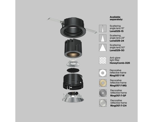 Встраиваемый светильник Technical DL057-7W3K-B