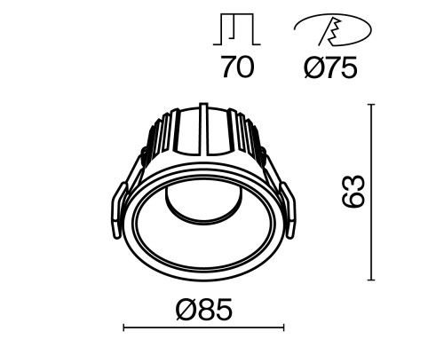 Встраиваемый светильник Technical DL043-01-15W3K-RD-W
