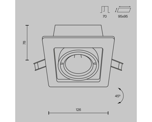 Встраиваемый светильник Technical DL008-2-01-B