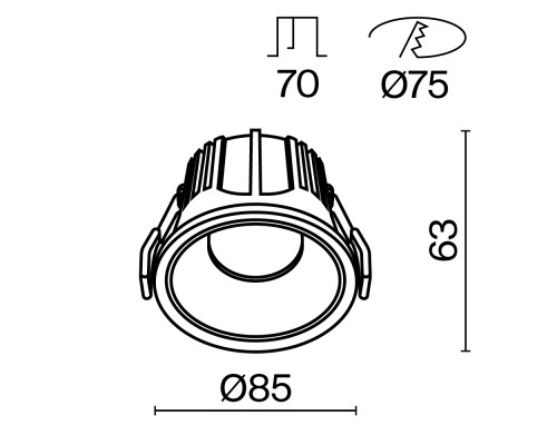 Встраиваемый светильник Technical DL043-01-15W4K-RD-WB