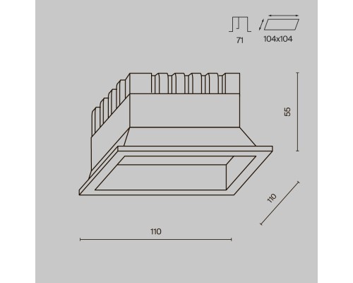 Встраиваемый светильник Technical DL056-12W3-4-6K-B