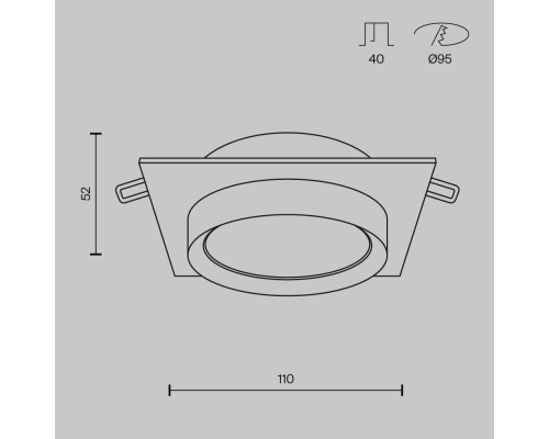 Встраиваемый светильник Technical DL086-GX53-SQ-WS