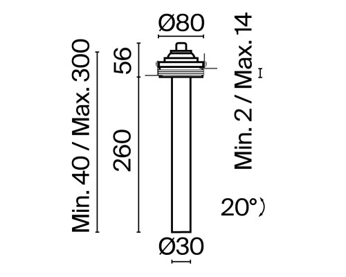 Встраиваемый светильник Technical C140TRS-L300-7W3K-W