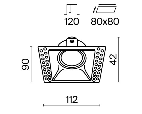 Встраиваемый светильник Technical DL042-01-SQ-B