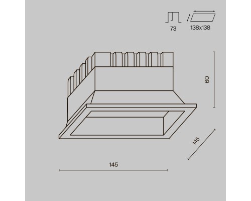 Встраиваемый светильник Technical DL056-18W3-4-6K-W
