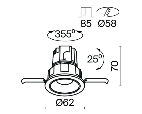 Встраиваемый светильник Technical DL057-7W3K-W