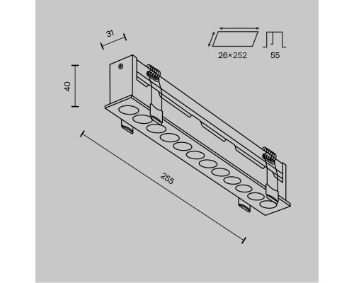 Встраиваемый светильник Technical DL065-20W3-6K-W