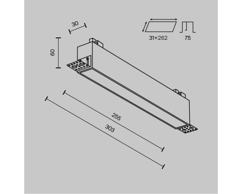 Встраиваемый светильник Technical DL066-20W3-6K-TRS-W