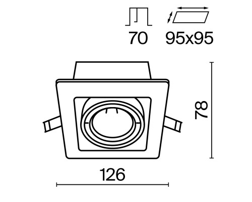 Встраиваемый светильник Technical DL008-2-01-B