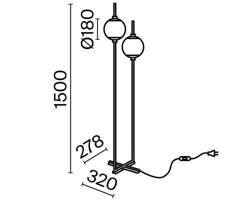 Напольный светильник (торшер) Maytoni Z020FL-L12BK