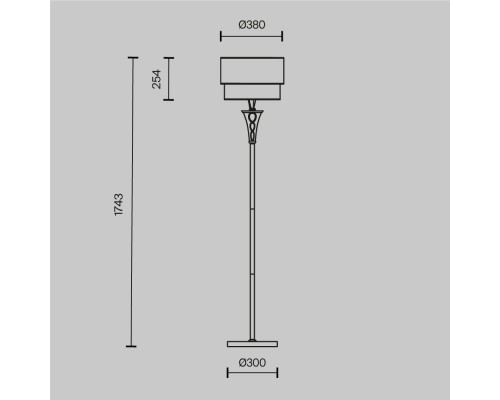 Напольный светильник (торшер) Maytoni H311-FL-01-G