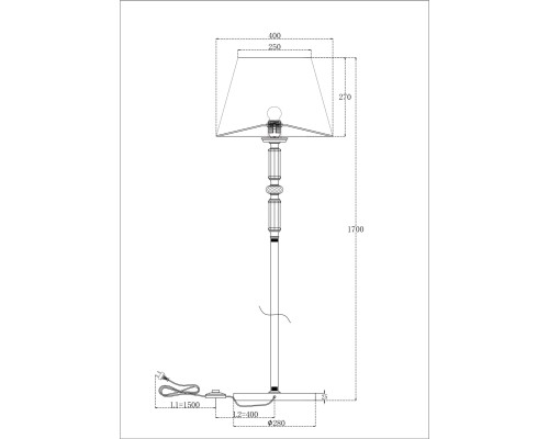 Напольный светильник (торшер) Maytoni MOD018FL-01CH