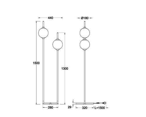Напольный светильник (торшер) Maytoni Z020FL-L12BS3K