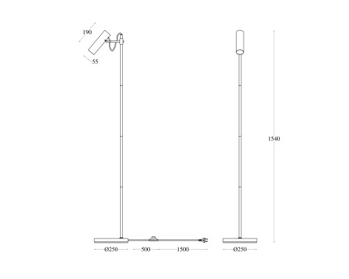 Напольный светильник (торшер) Maytoni MOD129FL-01B
