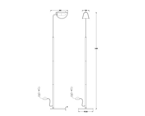 Напольный светильник (торшер) Freya FR5228FL-01C