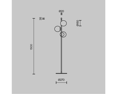Напольный светильник (торшер) Maytoni MOD048FL-03G