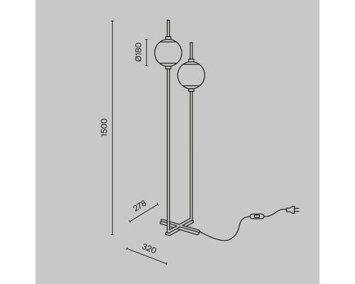 Напольный светильник (торшер) Maytoni Z020FL-L12BK