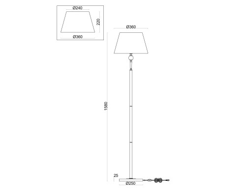 Напольный светильник (торшер) Freya FR5190FL-01BS1