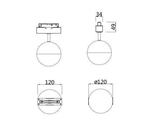 Трековый светильник Technical TR017-2-10W3K-W